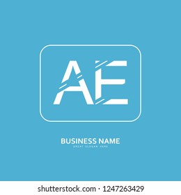 A E AE Logo Letter Design Vector