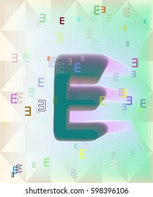 E Alphabet art template