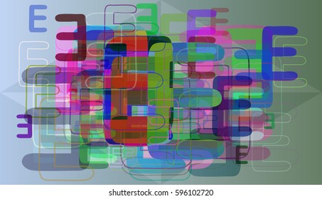 E Alphabet background template