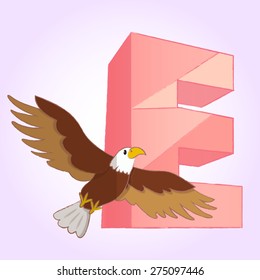 E Alphabet and Eagle icon great for any use. Vector EPS10.