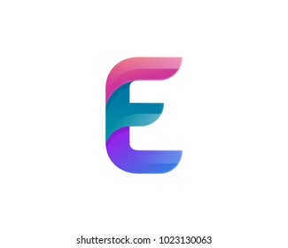 E Alphabet letter logo. Abstract Colorful logotype vector design template.