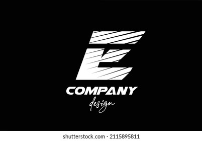 E alphabet letter logo icon design with black and white color. Creative template for company and business with sliced bold style
