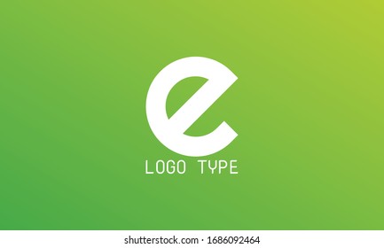 E Alphabet Logo Design On Green and Light Yellow Gradient Background 