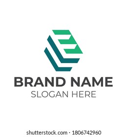 E Alphabet Modern Logo Design Concept