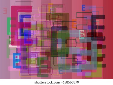 E Alphabet template art