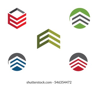 E Arrows Letter Logo Template