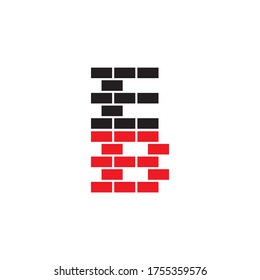 E B / B E brick letter logo design concept