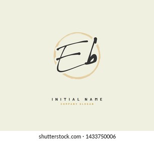 E B EB Beauty vector initial logo, handwriting logo of initial signature, wedding, fashion, jewerly, boutique, floral and botanical with creative template for any company or business.
