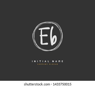 E B EB Beauty vector initial logo, handwriting logo of initial signature, wedding, fashion, jewerly, boutique, floral and botanical with creative template for any company or business.