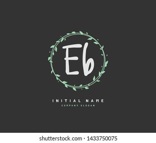 E B EB Beauty vector initial logo, handwriting logo of initial signature, wedding, fashion, jewerly, boutique, floral and botanical with creative template for any company or business.