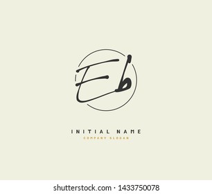 E B EB Beauty vector initial logo, handwriting logo of initial signature, wedding, fashion, jewerly, boutique, floral and botanical with creative template for any company or business.