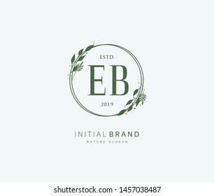 E B EB Beauty vector initial logo, handwriting logo of initial signature, wedding, fashion, jewerly, boutique, floral and botanical with creative template for any company or business.