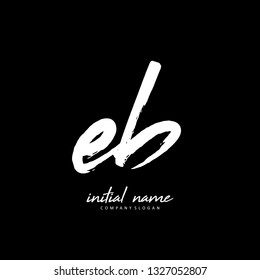 E B EB Initial brush logo template vector