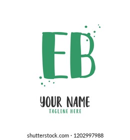 E B Handwritten logo template