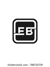E B initial box letter logo template vector
