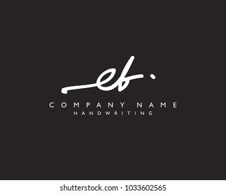 E B Initial handwriting logo