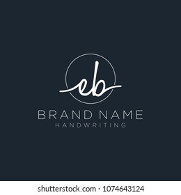 E B Initial handwriting logo template