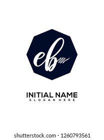 E B Initial Handwriting Logo Template Vector 