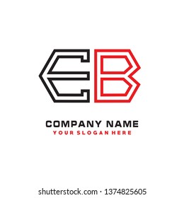 E B initial letter, modern logo design template vector