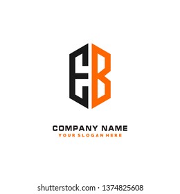 E B initial letter, modern logo design template vector