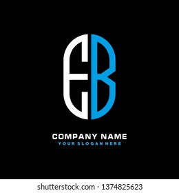 E B initial letter, modern logo design template vector