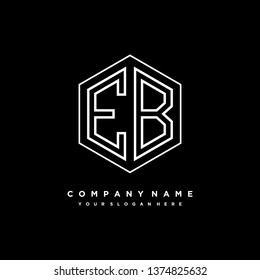 E B initial letter, modern logo design template vector
