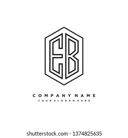 E B initial letter, modern logo design template vector