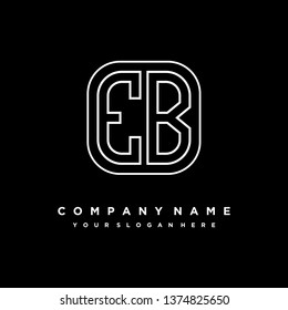 E B initial letter, modern logo design template vector