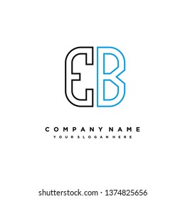 E B initial letter, modern logo design template vector