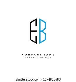 E B initial letter, modern logo design template vector