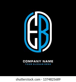 E B initial letter, modern logo design template vector