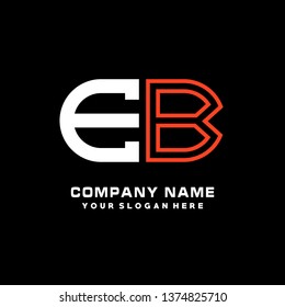 E B initial letter, modern logo design template vector