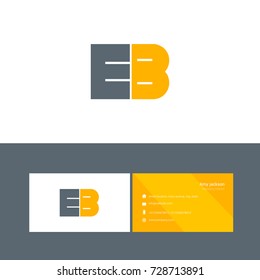 E B joint logo bold letter design with business card template