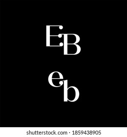 E B letter logo abstract design on black color background, eb monogram