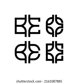 E and B letter logo concept in vector