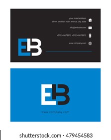 E B Letter logo symbol with Business card template