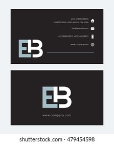 E B Letter logo symbol with Business card template