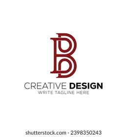 	
E B letters negative space logo design creative typography monogram vector