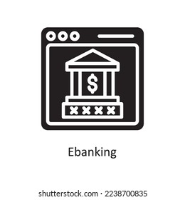 E banking  Vector Solid Icon Design illustration. Business and Finance Symbol on White background EPS 10 File