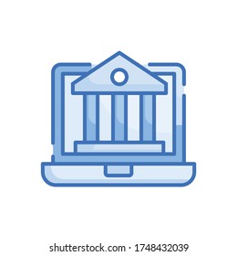 Ilustración de E banking Vector Style. Icono de esquema relleno. EPS 10