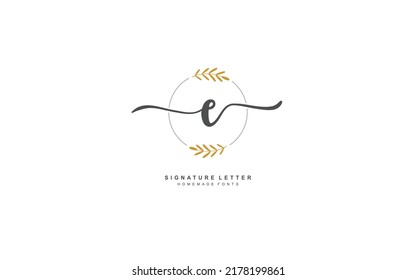 E beauty floral logo design inspiration. Vector letter wedding template design for brand.