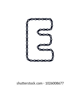 E Bicycle Chain Letter Logo Icon Design