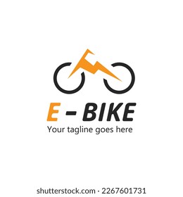 E - Bicycle Hidden Logo Konzept Silhouette Illustration Symbol.