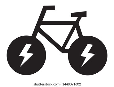 e bike, black silhouette, vector icon