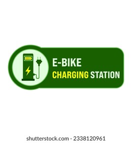 E - bike charging station. Electric Vehicle Charging Station Vector Images