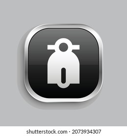 e bike fill icon design. Glossy Button style rounded rectangle isolated on gray background. Vector illustration