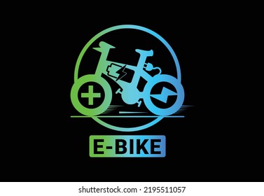 E bike logo and icon design template 