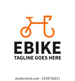 e bike logo template , bike with letter e logo template