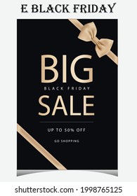 E Black Friday Sale , online shopping website and mobile website banners, posters vector design