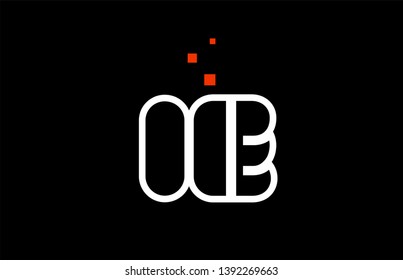 IE I E black white red dots alphabet letter combination suitable as a logo icon design for a company or business